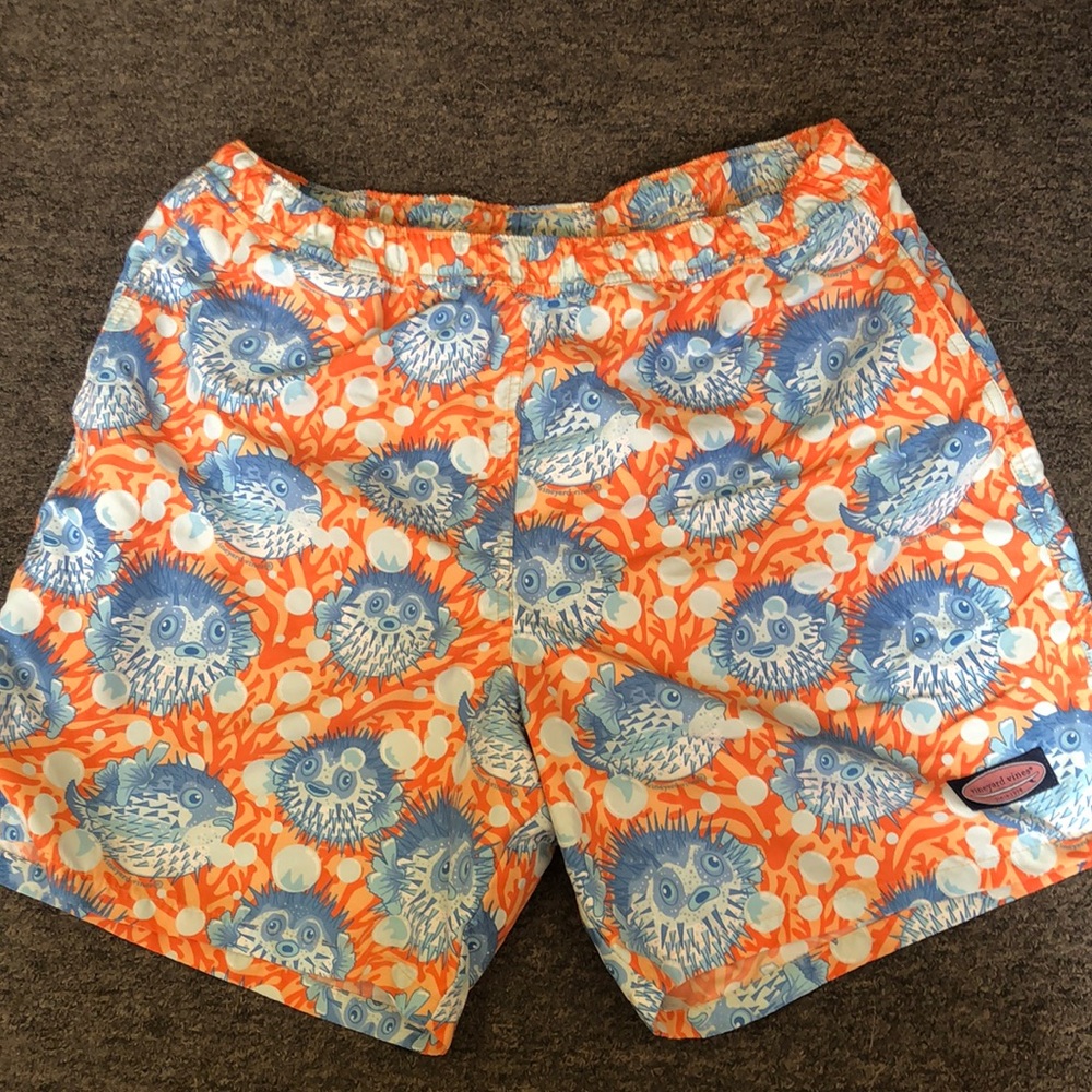 Mens Vineyard Vines puffer fish swim trunks